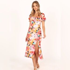 NWT Petal and Pup Posie Pink Floral Midi Dress S / 4 Wedding Guest Senior Pics